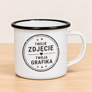 Kubek emaliowany z personalizowanym nadrukiem